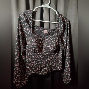 No Boundaries Black and Pink Blouse